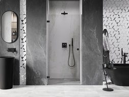 Mexen Lunar-B porte de douche ouvrante gauche 90 cm, transparent, noir - 832-090-000-70-00-L