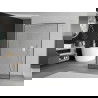 Mexen Kioto paroi de douche autoportante 100 x 200 cm, transparent/Design noir 8 mm, Blanc - 800-100-002-20-70