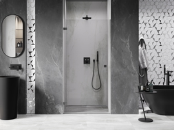 Mexen Lunar-B porte de douche battante gauche 100 cm, transparent, métal gun - 832-100-000-95-00-L