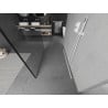 Mexen Kioto paroi de douche autoportante 130 x 200 cm, cadre noir 8 mm, blanc - 800-130-002-20-70