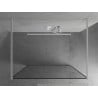 Mexen Kioto paroi de douche autoportante 130 x 200 cm, cadre noir 8 mm, blanc - 800-130-002-20-70