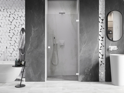 Mexen Lunar-B porte de douche pivotante droite 85 cm, transparent, blanc - 832-085-000-20-00-P