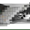 Mexen Kioto paroi de douche autoportante 140 x 200 cm, transparent/Design noir 8 mm, Blanc - 800-140-002-20-77