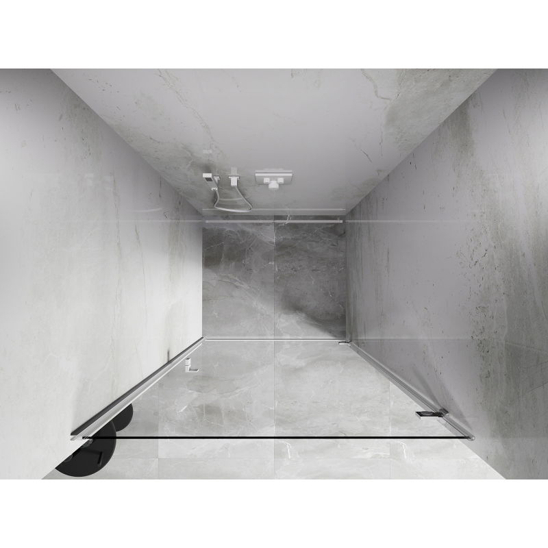 Mexen Lunar-B portes de douche pivotantes droites 90 cm, transparentes, blanc - 832-090-000-20-00-P