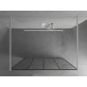 Mexen Kioto paroi de douche autoportante 140 x 200 cm, grille noire 8 mm, blanc - 800-140-002-20-77