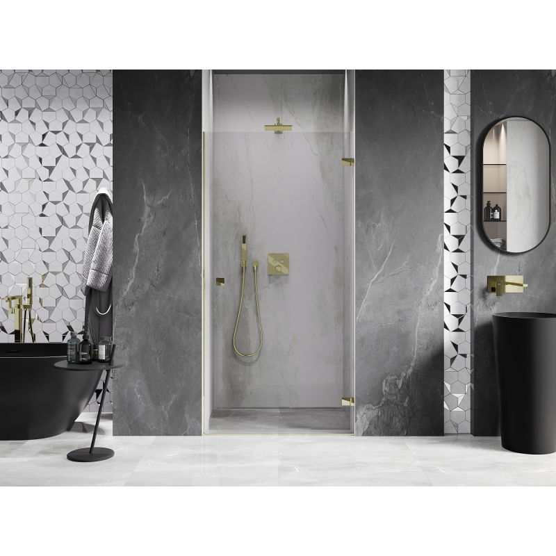 Mexen Lunar-B porte de douche pivotante droite 65 cm, transparent, doré - 832-065-000-50-00-P