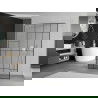 Mexen Kioto paroi de douche autoportante 110 x 200 cm, transparent/Design noir 8 mm, Blanc - 800-110-002-20-78