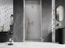 Mexen Lunar-B porte de douche pivotante droite 65 cm, transparent, or brossé - 832-065-000-55-00-P
