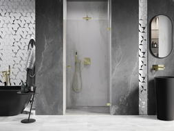 Mexen Lunar-B porte de douche pivotante droite 75 cm, transparent, doré brossé - 832-075-000-55-00-P