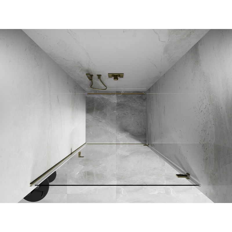 Mexen Lunar-B porte de douche battante droite 80 cm, transparent, doré brossé - 832-080-000-55-00-P