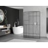 Mexen Kioto paroi de douche autoportante 130 x 200 cm, motif noir 8 mm, blanc - 800-130-002-20-78