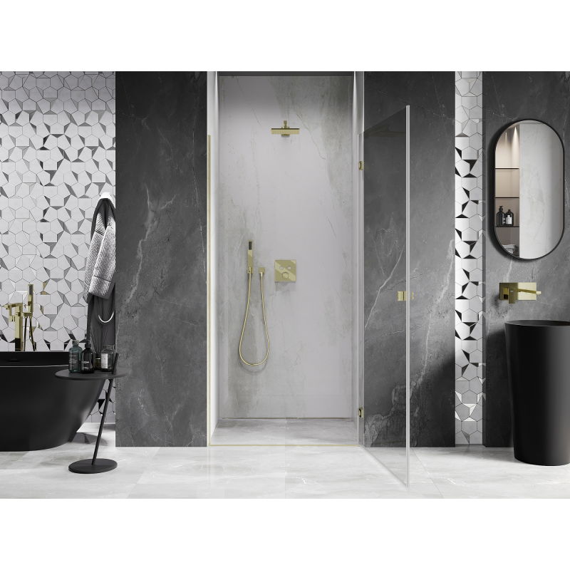 Mexen Lunar-B porte de douche pivotante droite 95 cm, transparent, doré brossé - 832-095-000-55-00-P