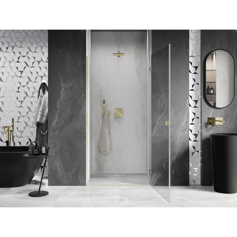 Mexen Lunar-B porte de douche pivotante droite 100 cm, transparent, or brossé - 832-100-000-55-00-P