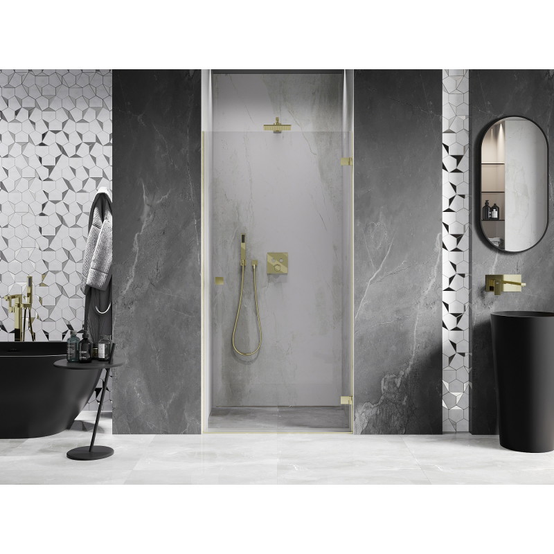 Mexen Lunar-B porte de douche pivotante droite 100 cm, transparent, or brossé - 832-100-000-55-00-P