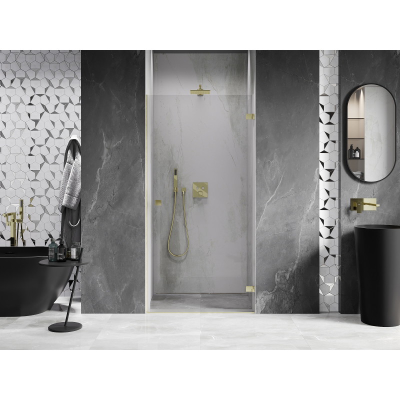 Mexen Lunar-B porte de douche pivotante droite 100 cm, transparent, or brossé - 832-100-000-55-00-P