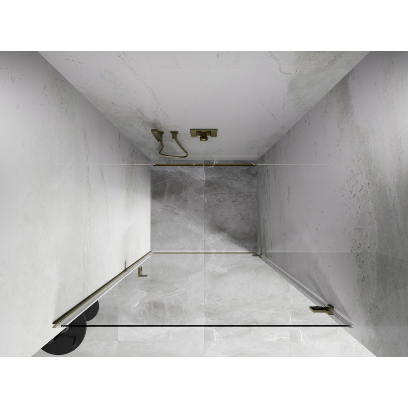 Mexen Lunar-B porte de douche pivotante droite 100 cm, transparent, or brossé - 832-100-000-55-00-P