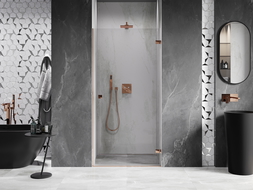 Mexen Lunar-B porte de douche pivotante droite 70 cm, transparent, or rose - 832-070-000-60-00-P