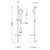 Mexen DQ05 ensemble de douche coulissant, chrome - 785054581-00