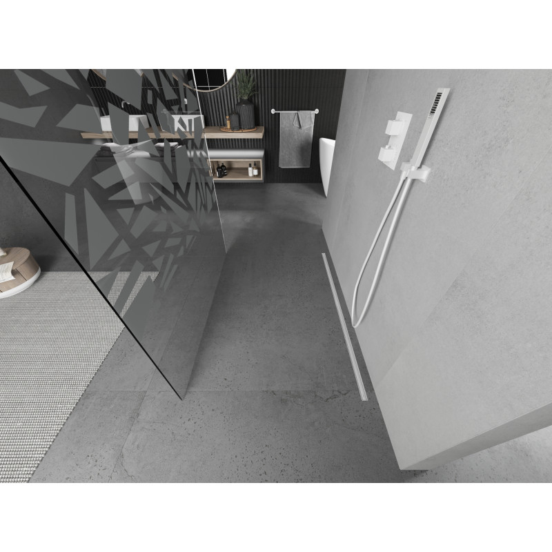 Mexen Kioto paroi de douche autoportante 120 x 200 cm, motif blanc 8 mm, blanc - 800-120-002-20-85