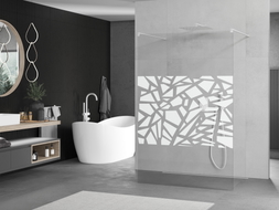 Mexen Kioto paroi de douche autoportante 130 x 200 cm, motif blanc 8 mm, blanc - 800-130-002-20-85