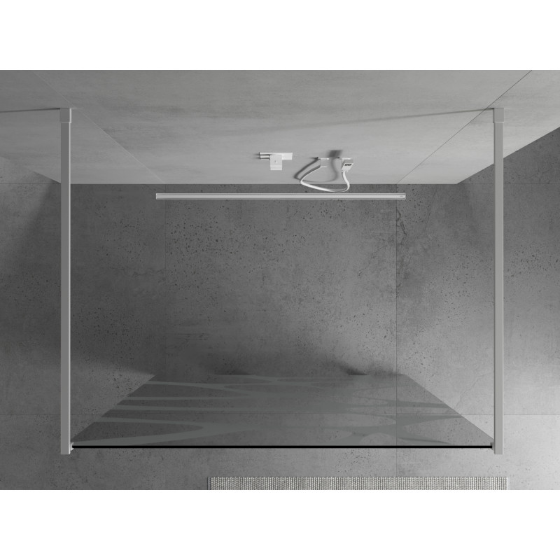 Mexen Kioto paroi de douche autoportante 110 x 200 cm, vague blanche 8 mm, blanche - 800-110-002-20-97