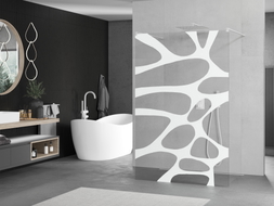 Mexen Kioto paroi de douche autoportante 120 x 200 cm, vague blanche 8 mm, blanche - 800-120-002-20-97