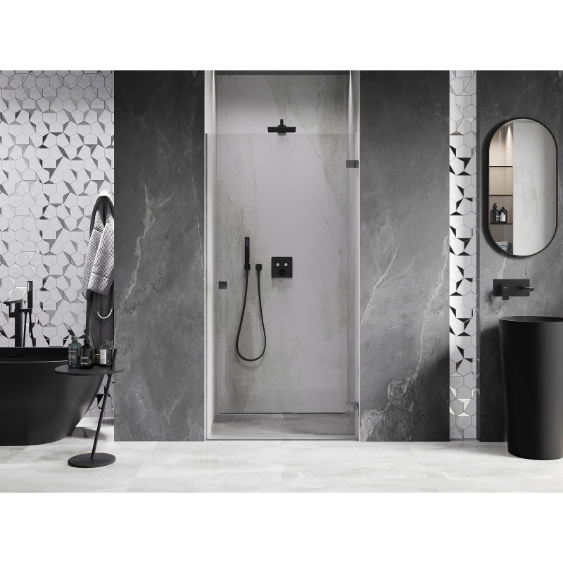 Mexen Lunar-B porte de douche pivotante droite 80 cm, transparent, gun gray brossé - 832-080-000-66-00-P