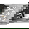 Mexen Kioto paroi de douche autoportante 140 x 200 cm, transparent/Design blanc 8 mm, Blanc - 800-140-002-20-97