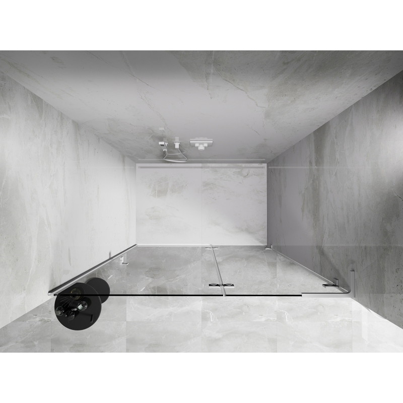 Mexen Lunar L porte de douche pivotante droite 135 cm, transparent, blanc - 834L-135-000-20-00-P