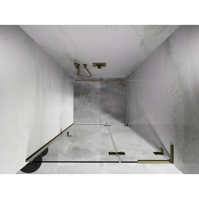 Mexen Lunar L porte de douche pivotante droite 70 cm, transparent, doré - 834L-070-000-50-00-P