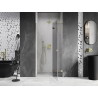 Mexen Lunar L porte de douche pivotante droite 125 cm, transparente, dorée - 834L-125-000-50-00-P