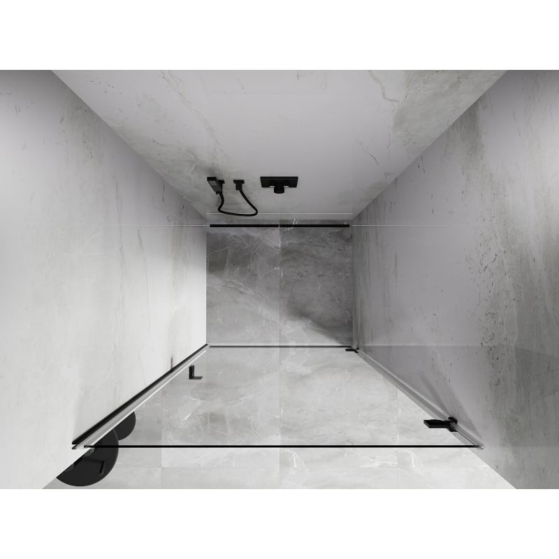 Mexen Lunar-B porte de douche pivotante droite 80 cm, transparent, noir - 832-080-000-70-00-P