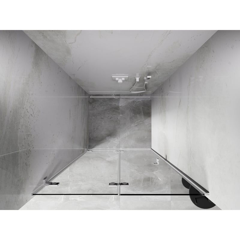 Mexen Lunar-F porte de douche pliante gauche 65 cm, transparent, blanc - 836-065-000-20-00-L