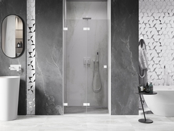 Mexen Lunar-F porte de douche pliantes gauche 70 cm, transparentes, blanches - 836-070-000-20-00-L