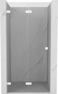 Mexen Lunar-F porte de douche pliante gauche 90 cm, transparent, blanc - 836-090-000-20-00-L
