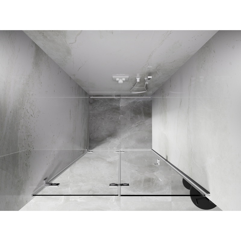 Mexen Lunar-F porte de douche pliante gauche 95 cm, transparent, blanc - 836-095-000-20-00-L