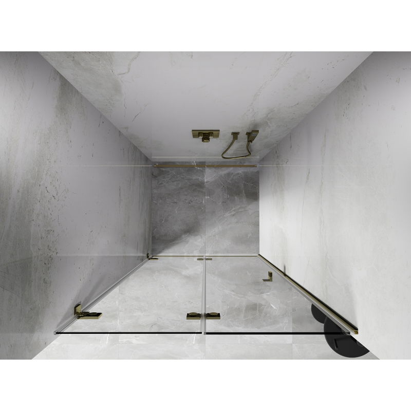 Mexen Lunar-F porte de douche pliable gauche 60 cm, transparent, doré - 836-060-000-50-00-L