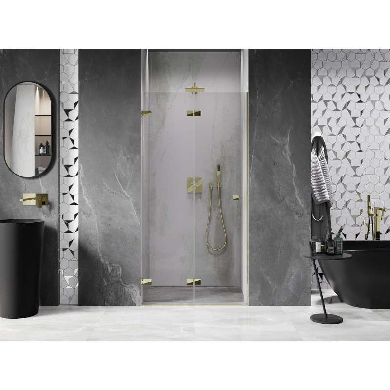Mexen Lunar-F porte de douche pliante gauche 85 cm, transparent, doré - 836-085-000-50-00-L