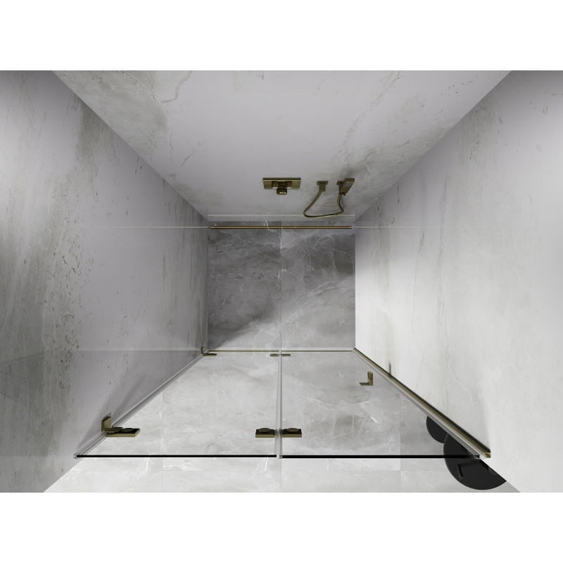 Mexen Lunar-F portes de douche pliantes gauche 70 cm, transparent, or brossé - 836-070-000-55-00-L