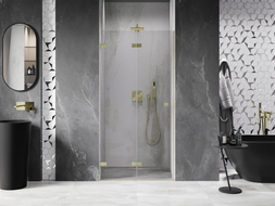 Mexen Lunar-F porte de douche pliante gauche 75 cm, transparent, or brossé - 836-075-000-55-00-L