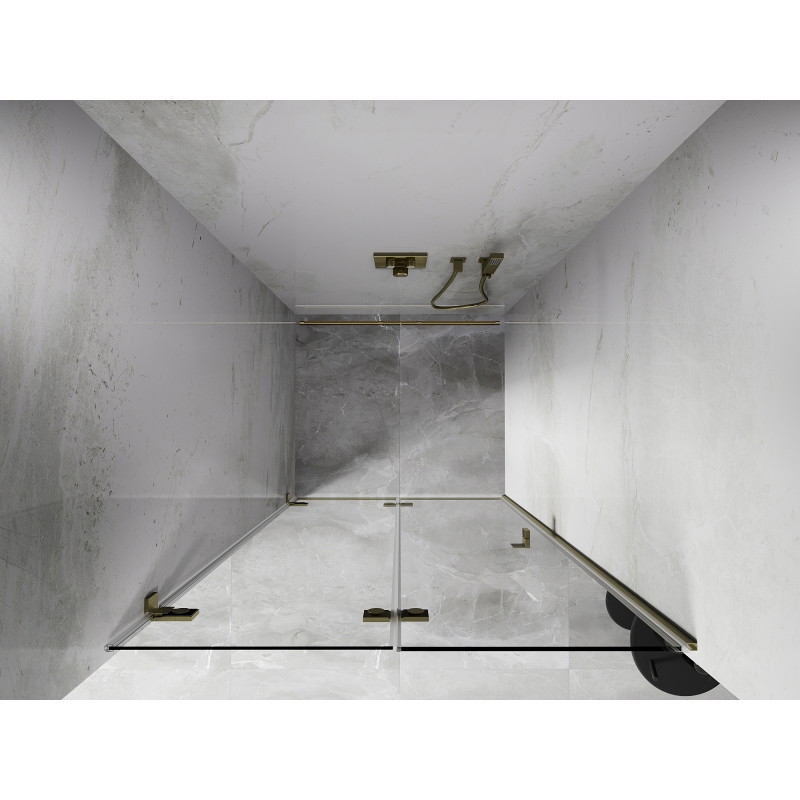 Mexen Lunar-F porte de douche pliante gauche 75 cm, transparent, or brossé - 836-075-000-55-00-L