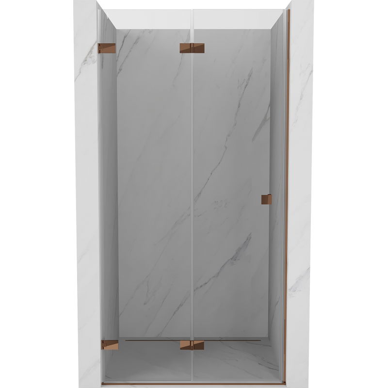 Mexen Lunar-F porte de douche pliante gauche 70 cm, transparent, or rose - 836-070-000-60-00-L
