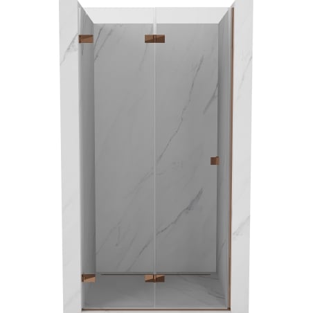 Mexen Lunar-F porte de douche pliable gauche 75 cm, transparent, or rose - 836-075-000-60-00-L