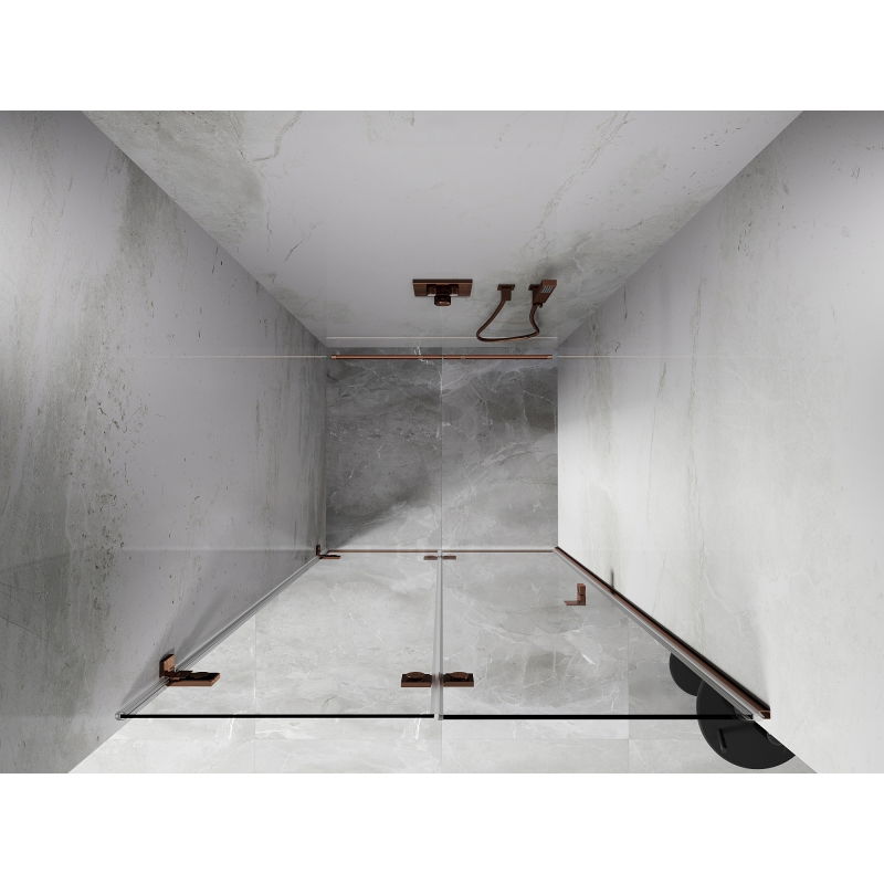 Mexen Lunar-F porte de douche pliante gauche 85 cm, transparent, or rose - 836-085-000-60-00-L