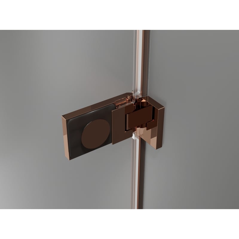 Mexen Lunar-F porte de douche pliante gauche 90 cm, transparent, or rose - 836-090-000-60-00-L