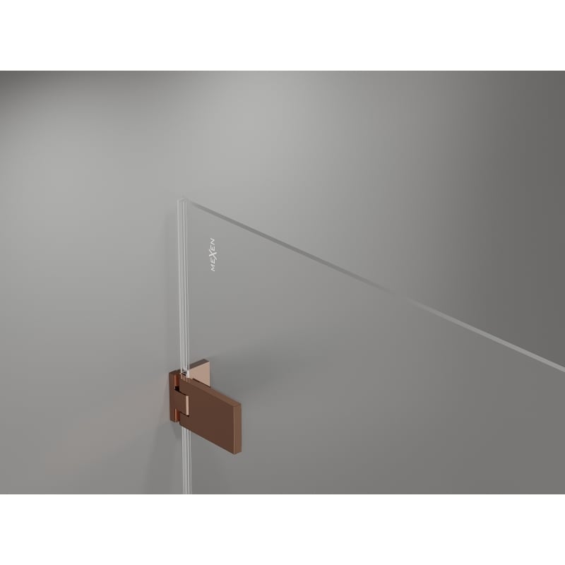 Mexen Lunar-F porte de douche pliable gauche 95 cm, transparent, or rose - 836-095-000-60-00-L