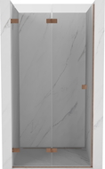 Mexen Lunar-F porte de douche pliante gauche 60 cm, transparent, cuivre brossé - 836-060-000-65-00-L