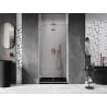 Mexen Lunar-F porte de douche pliante gauche 75 cm, transparent, cuivre brossé - 836-075-000-65-00-L