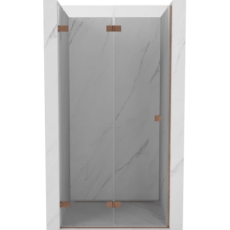Mexen Lunar-F porte de douche pliante gauche 75 cm, transparent, cuivre brossé - 836-075-000-65-00-L