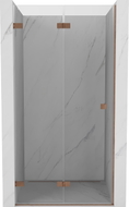 Mexen Lunar-F porte de douche pliante gauche 75 cm, transparent, cuivre brossé - 836-075-000-65-00-L